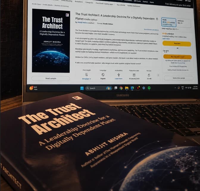 The Trust Architect by Abhijit Mishra live on Amazon's Kindle Store beside the printed book
